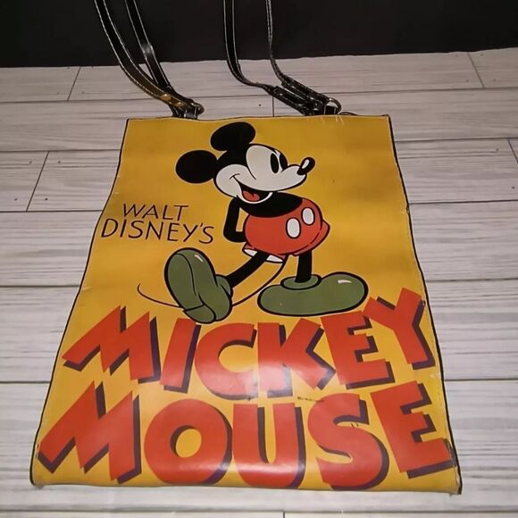 Walt Disney’s Vintage Mickey Mouse Vinyl Tote Handbag With Magnetic Snap Close - Picture 13 of 13